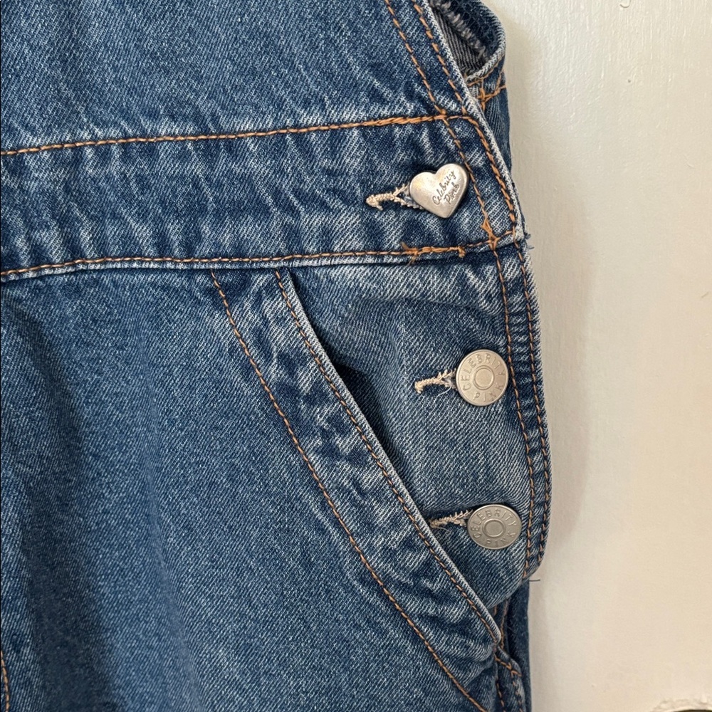 Celebrity Pink Light Blue Denim Overalls - Picture 3 of 7